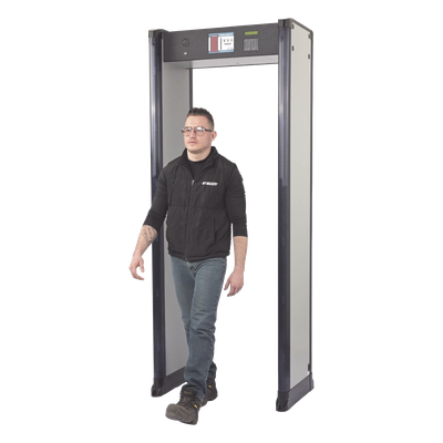 Arco Detector de Metales / 33 Zonas de Detección / Sensor IR Anti-Falsas Alarmas / Certificación FAA / Anclaje para Piso