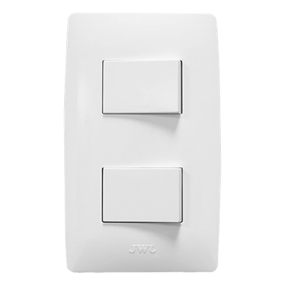 Apagador Escalera Doble / 127 V~60 Hz / 10 A / 11.8 x 7.8 x 3 cm / 4.6 x 3.1 x 1.2 in / Blanco