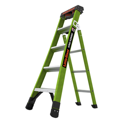Escalera Profesional 3 en 1 / Fibra de Vidrio / Capacidad 375 lb (170 kg) / 6 ft (1.82 m) / No Conductora / Almohadilla Giratoria