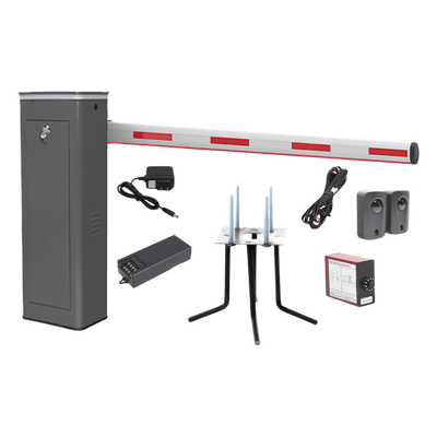 Kit Barrera Vehicular / Brazo Iluminado LED 3 m (9.8 ft) / Gabinete Gris / Operación Semi-Intensiva 150 Ciclos/Hora / Encoder 1.5 s / 110V