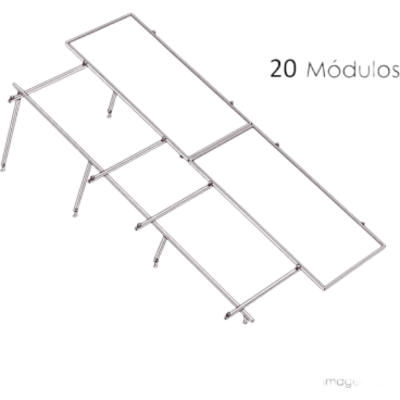 Sistema de Montaje Solar / 8 Módulos 645W / 5.16 kWp / Configuración 2×4 / Losa Plana / Resistencia Viento 170 km/h / Rieles N-S 4.72 m (15.5 ft) / Inclinación 22°