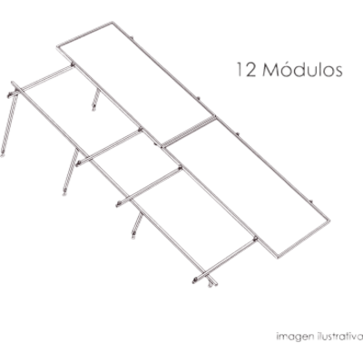 Sistema de Montaje Solar / 8 Módulos 645W / 5.16 kWp / Configuración 2×4 / Losa Plana / Resistencia Viento 170 km/h / Rieles N-S 4.72 m (15.5 ft) / Inclinación 22°