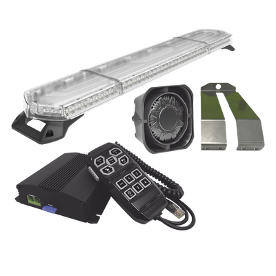 Kit de Sirena y Torreta LED / 48 pulgadas (1.2 m) / 96 LEDs / Ámbar / 124.5 dB / 12-24 VCD / SAE J845 / CISPR 25