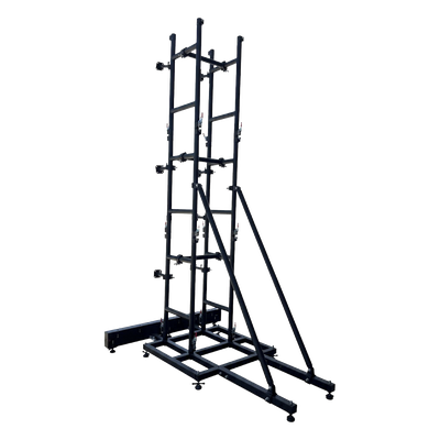 Sistema de Montaje a Piso para Videowall / Módulos 50×50 cm / Altura Máxima 5 m (16.4 ft) / Soporte Inclinado / Expansión Lateral Ilimitada