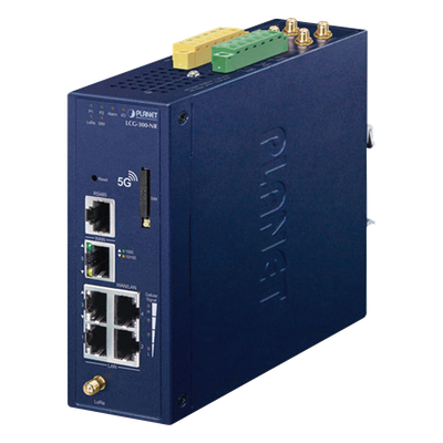 Gateway LoRaWAN Celular 5G NR / 5 Puertos Gigabit / -45°C a 75°C / IP30 / 300 Nodos