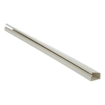 Canaleta de PVC / Diseño Tipo Bisagra / 38.4 x 24 x 3048 mm (10 ft) / Instalación Adhesiva Sin Herramientas / UL94V-0 / Blanco Mate