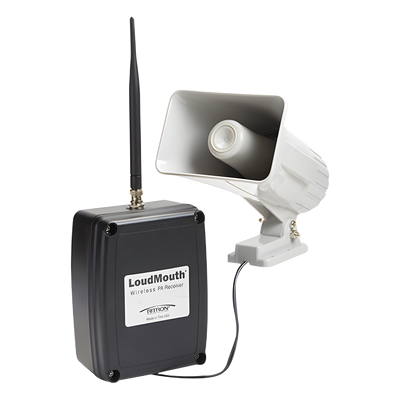 Sistema de Voceo Inalámbrico / Doble Banda VHF/UHF / Bocina 30 W / 85 dB a 15 m (49.2 ft) / Amplificador 8 W / Estrobo Sincronizado / Montaje en Pared