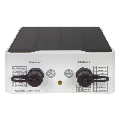 Controlador de nodo LoRaWAN / IP67 / LoRaWAN Clase A y C / GPIO, AI, RS232, RS485 / Alcance 11 km / 36,000 ft / Celda solar y batería integrada / NFC y USB