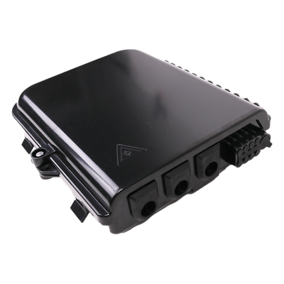 Caja de Empalme FTTx / 24 Fusiones / Splitter 1×8 SC/APC / 8 Acopladores SC/APC / IP65 / 3 Entradas Ø 6-12 mm