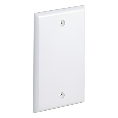 Placa de Pared Ciega / Vertical Plano / 70 x 115 mm (2.75″ x 4.52″) / UL 94V-0 / Blanco