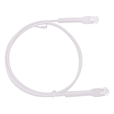 Cable de Parcheo Cat6 Ultra Slim / 10 m (32.8 ft) / UTP / 250 MHz / 1 GbE / RJ45 Chapado en Oro / Blanco