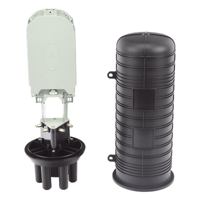 Caja de Distribución de Fibra Óptica Vertical Tipo Domo / 48 Empalmes Expandible a 96 / IP68 / Exterior