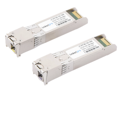 Transceptor Óptico SFP+ Bidireccional / 10 Gbps / Monomodo / Alcance 100 km (328 ft) / LC/UPC Simplex / DDM / 2 Piezas