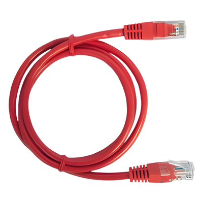 Cable de Parcheo UTP Cat5e / 0.5 m (1.64 ft) / 110 Mbps / RJ45 Dorado / Rojo
