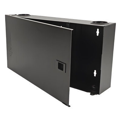 Caja de Fibra Óptica / Montaje en Pared / Acceso Fijo / 4 Aberturas / 18 Gauge / 96 Fibras / 18′ x 9.2′ x 3.5′