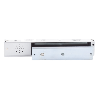 Chapa Magnética Electromagnética / 280 kg (600 lb) / Alarma Buzzer con Temporizador 5-30 s / Voltaje Dual 12/24 VDC / LED Estado / Libre Magnetismo Residual