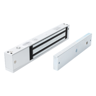 Chapa Magnética Electromagnética / 280 kg (600 lbs) / 12/24 VCC / LED Ultra-brillante / Sensor NO/NC / Aluminio Anodizado