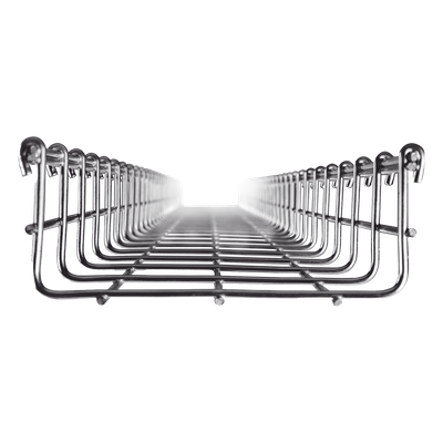 Charola tipo malla / 66 mm peralte / 150 mm ancho / 3 m tramo / Electro zinc / 158 cables Cat6 / 9.84 pies