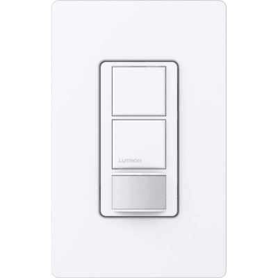 Apagador con Sensor de Ocupación PIR / Doble Circuito Independiente / 6 A 120-277 V / Ventilador 4.4 A 120 V / XCT 180° 81 m² (871.9 ft²) / Unipolar
