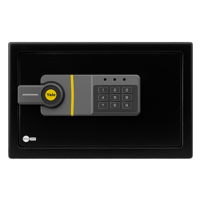Caja Fuerte Electrónica / Código Programable 3-8 Dígitos / Bloqueo Automático 5 Min / Acero Reforzado 2 Bulones / Alimentación 4 Pilas AA / Indicadores LED