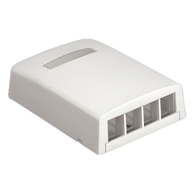 Caja de Montaje en Superficie / 4 Módulos Keystone / 82.8 x 31.2 x 83.3 mm / Blanco Mate