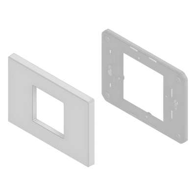 Embellecedor para Caja Americana / ABS Antimicrobiano / Blanco con Efecto de Contraste / 84x120x8.5 mm / Colocación sin Herramientas