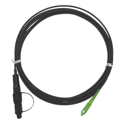 Jumper de Fibra Óptica / SC/APC a Caja FDP460 / Redondo / 5 m (16.40 ft) / Forro 3 mm / G657A2 / Negro / Simplex