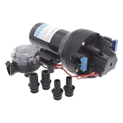 Bomba de Diafragma de Presión / 12 Vcd / 5 GPM (18.9 l/min) / 60 psi (4.8 bar) / Autocebante 2.4 m (7.9 ft) / IPX6