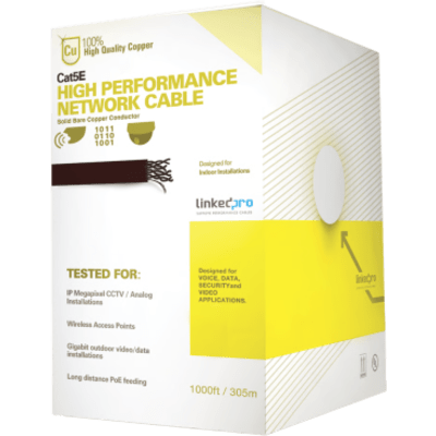 Bobina de Cable UTP / Cat5e / 305 m (1000 ft) / 24 AWG / 100% Cobre / Interior / PoE / Blanco