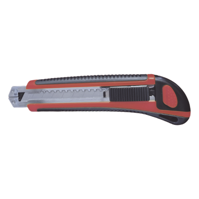 Navaja de Hojas Desprendibles / Hoja 18 mm / Bloqueo Automático / Guía Metálica / Mango Ergonómico ABS+TPR / 17 x 5 x 2.5 cm