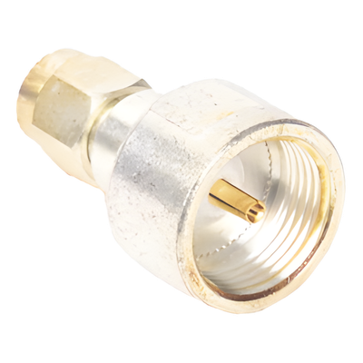 Adaptador Coaxial / Conector SMA Macho / Adaptador Hembra Intercambiable / Chapado Plata y Oro / Dieléctrico Teflón