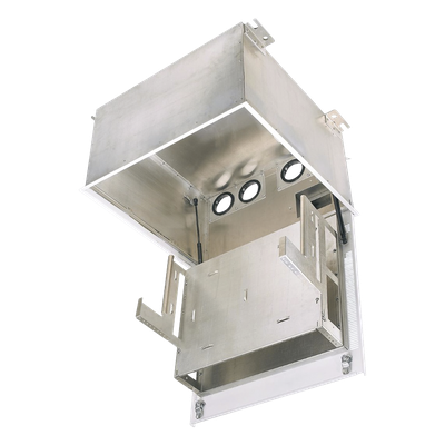 Gabinete de Techo / 8 UR / Equipo Pasivo / UL2043 Plenum / Acceso Frontal / 19″ Dos Niveles / 2.4 ft (0.7 m) Profundidad Estándar