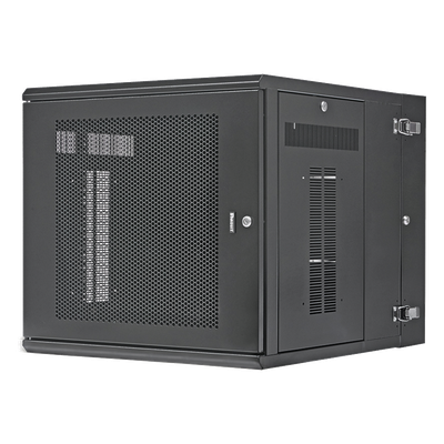 Gabinete de Montaje en Pared / 19in EIA / 12 UR / 762mm (2.5ft) Profundidad / Puerta Perforada / Acero / 113.4kg Capacidad
