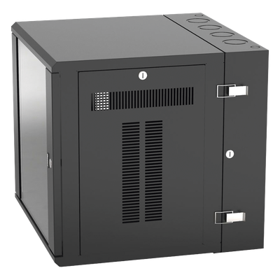 Gabinete de Montaje en Pared / 19in / 12 UR / 635mm (25in) Profundidad / Ventana de Seguridad / Acero y Vidrio Templado