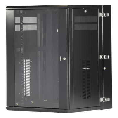 Gabinete de Montaje en Pared / 19in / 18 UR / 635mm (2.08ft) Profundidad / Ventana de Seguridad / 300 lb (136.1 kg) Carga / Acero Negro