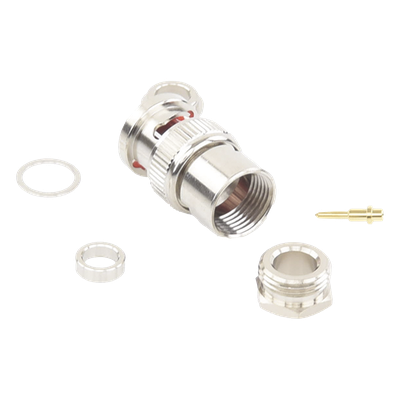 Conector BNC Macho / Rosca / RG-59/U / 75 Ohm / Níquel-Oro-Teflón / 14.8 x 24 mm