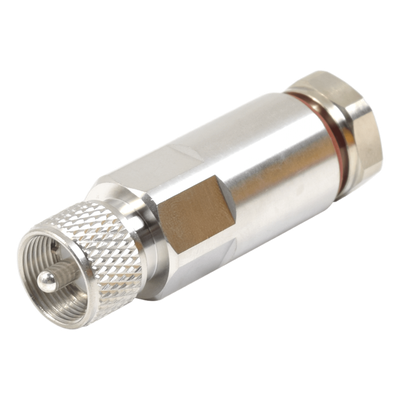 Conector UHF Macho / PL-259 / Cable HELIAX 1/2″ / Tipo Rosca / Frecuencia 0-300 MHz / Teflón PTFE