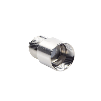 Conector Coaxial UHF Hembra / SO-239 / Montaje en Línea por Rosca / Cuerpo Bronce Niquelado / Contacto Plata / Aislante Teflón / Para RG-8/U, LMR-400, 9913