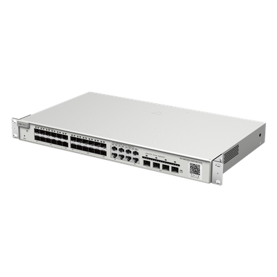 Switch Administrable Capa 2+ / 24 Puertos SFP / 8 Puertos RJ45 Combinados / 4 SFP+ / 128 Gb/s / 6 kV Protección Sobretensión