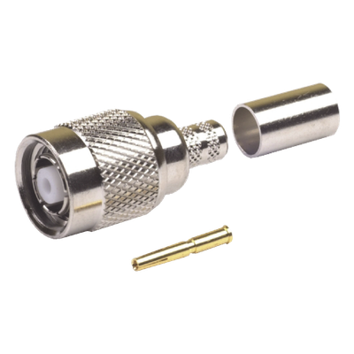 Conector Coaxial TNC Macho Inverso / Anillo Plegable / Cables LMR-240 y RG-8/X / Níquel / Oro / Teflón