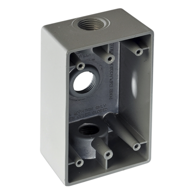 Caja Condulet / 19 mm (3/4″) / Tres Bocas / Aluminio Diecast / NPT / Intemperie