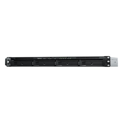 NAS Rack 1U / 4 Bahías SATA / Expansible a 8 Bahías / AMD Ryzen V1500B Quad-Core 2.2 GHz / DDR4 ECC 32 GB / 4x 1GbE / PCIe 3.0 / SSD NVMe / 2,100/1,000 Mbps Lectura/Escritura