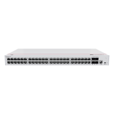 Switch PoE Administrable / 48 Puertos Gigabit / 4 Puertos 10GE SFP+ / PoE Perpetuo 380W / 176 Gbps / Capa 2