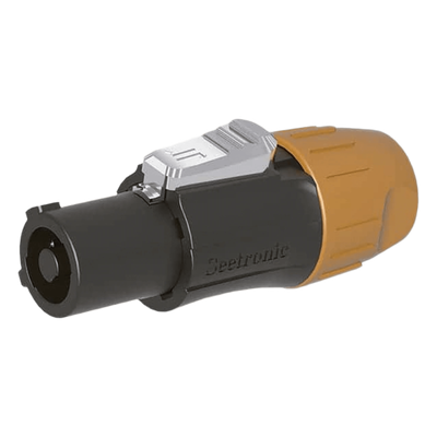 Conector PowerCom Macho / IP65 / 20 A a 250 V CA / Tres Núcleos / Bloqueo Rápido / Carcasa Amarilla