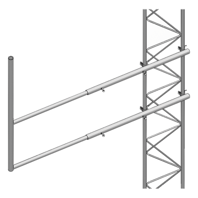 Brazo de Montaje Tipo F / Acero ASTM A36 / Galvanizado por Inmersión en Caliente / Largo 1 m (3.3 ft) / Peso 7.45 kg / Compatible con Tramo STZ-45G