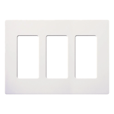 Placa de Pared 3 Espacios / Diseño Screwless / Perfil 7.6 mm / Acabado Snow Satinado / Compatible Maestro, Diva, Pico