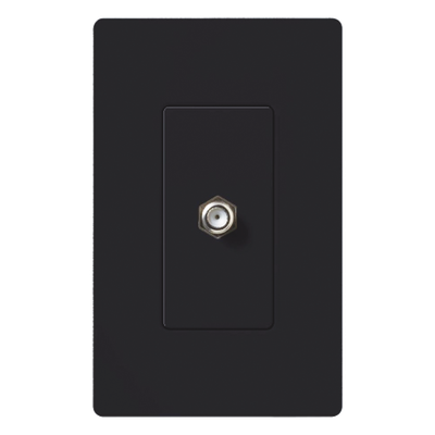 Salida de Pared Coaxial / Conector Tipo F 75 Ω / Apertura Designer / Sin Derating / Acabado Satinado Midnight