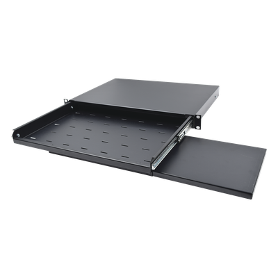 Charola Abatible para Teclado y Ratón / Rack 19″ / 1U / Superficie Antideslizante / Instalación Rápida