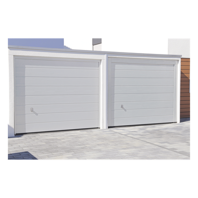 Sección de Puerta de Garage / Panel Lisa / Relleno Poliuretano 43 mm / Lámina Calibre 26 / Densidad 45 kg/m³ / Estilo Americano