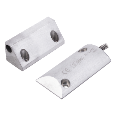 Contacto Magnético de Piso / Salida Dual NC/NA / GAP 65 mm (2.5 in) / Cubierta de Aluminio / Cable Blindado 55 cm / Certificación UL & CE